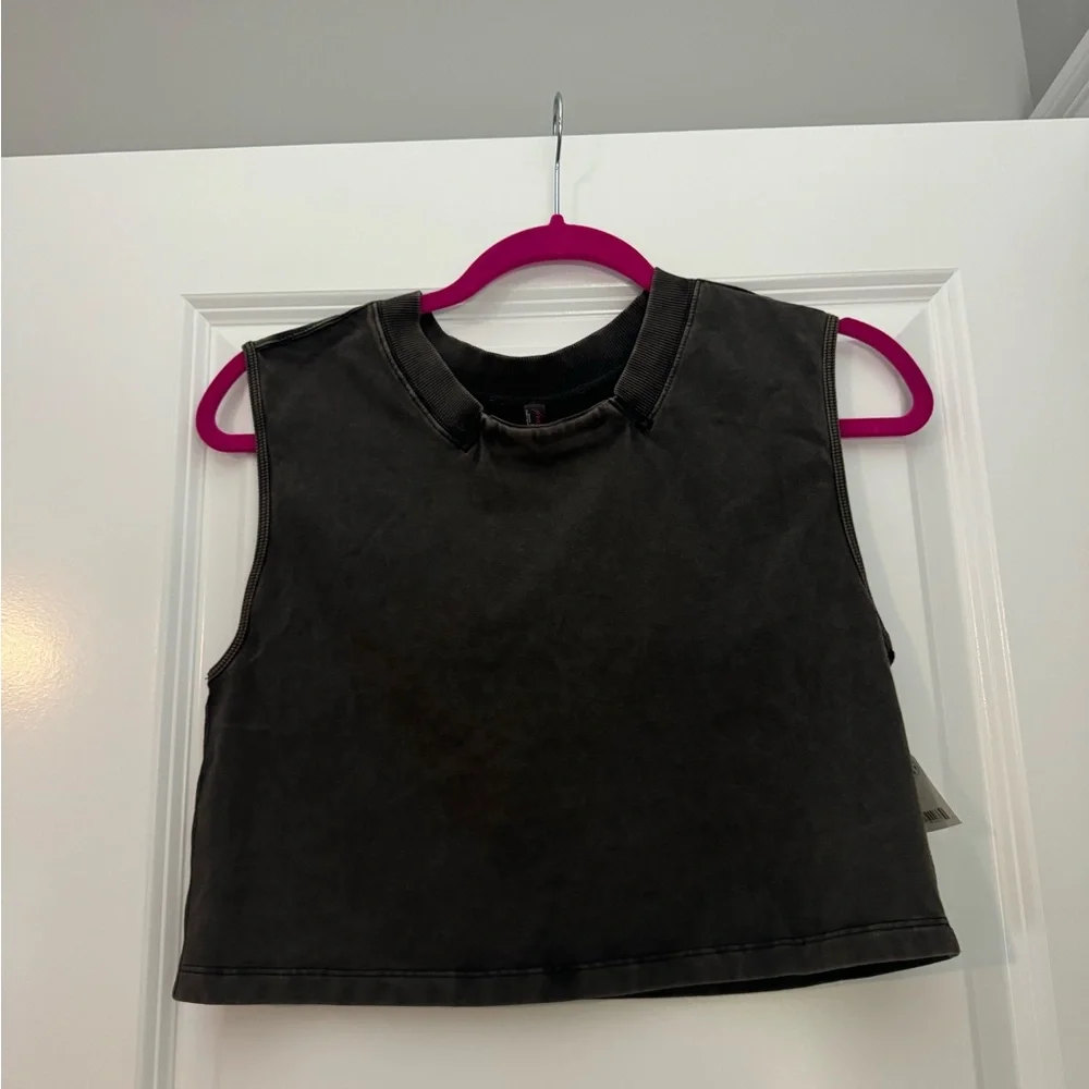 NWT Free People Women’s Hot Shot Skort Set in Washed Black Size XL